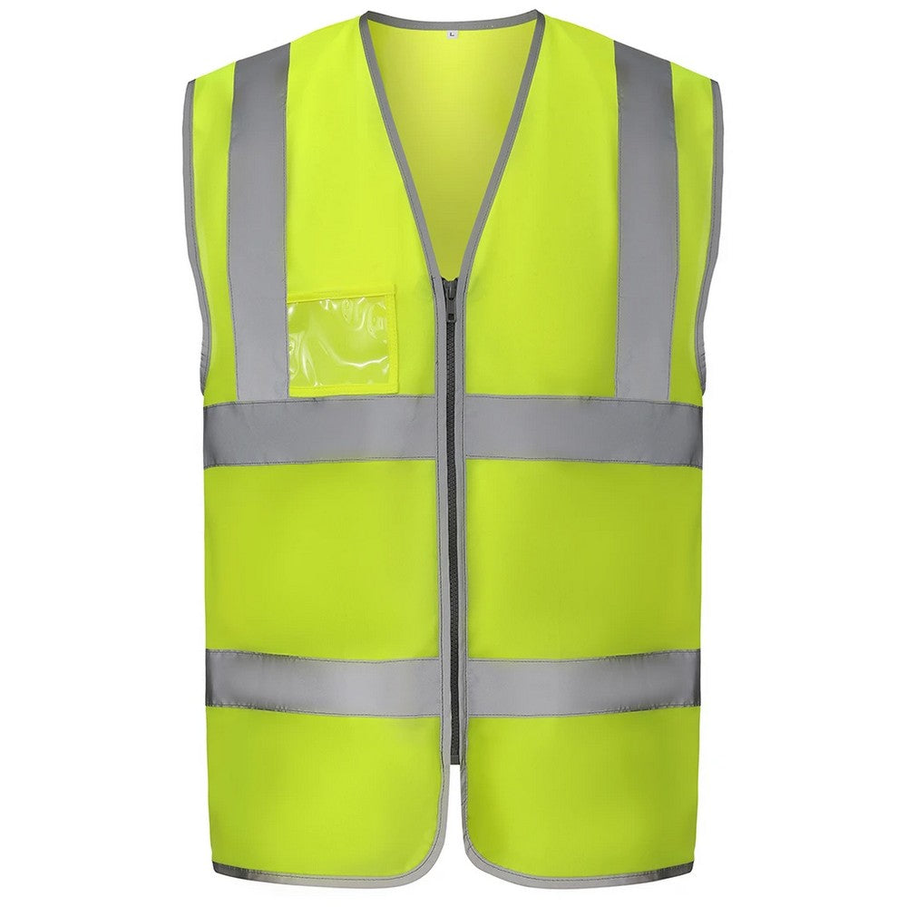 Yellow - Front - Yoko Unisex Adult Hi-Vis Waistcoat