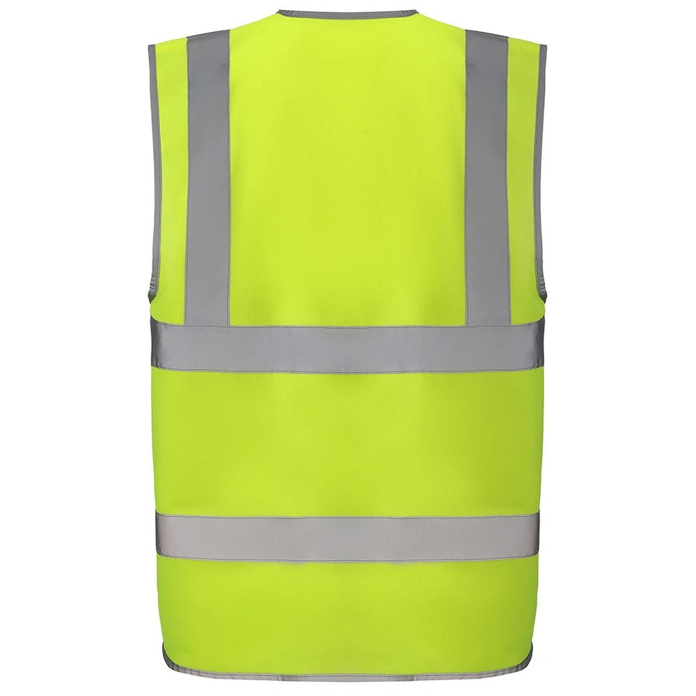 Yellow - Back - Yoko Unisex Adult Hi-Vis Waistcoat