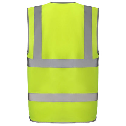 Yellow - Back - Yoko Unisex Adult Hi-Vis Waistcoat