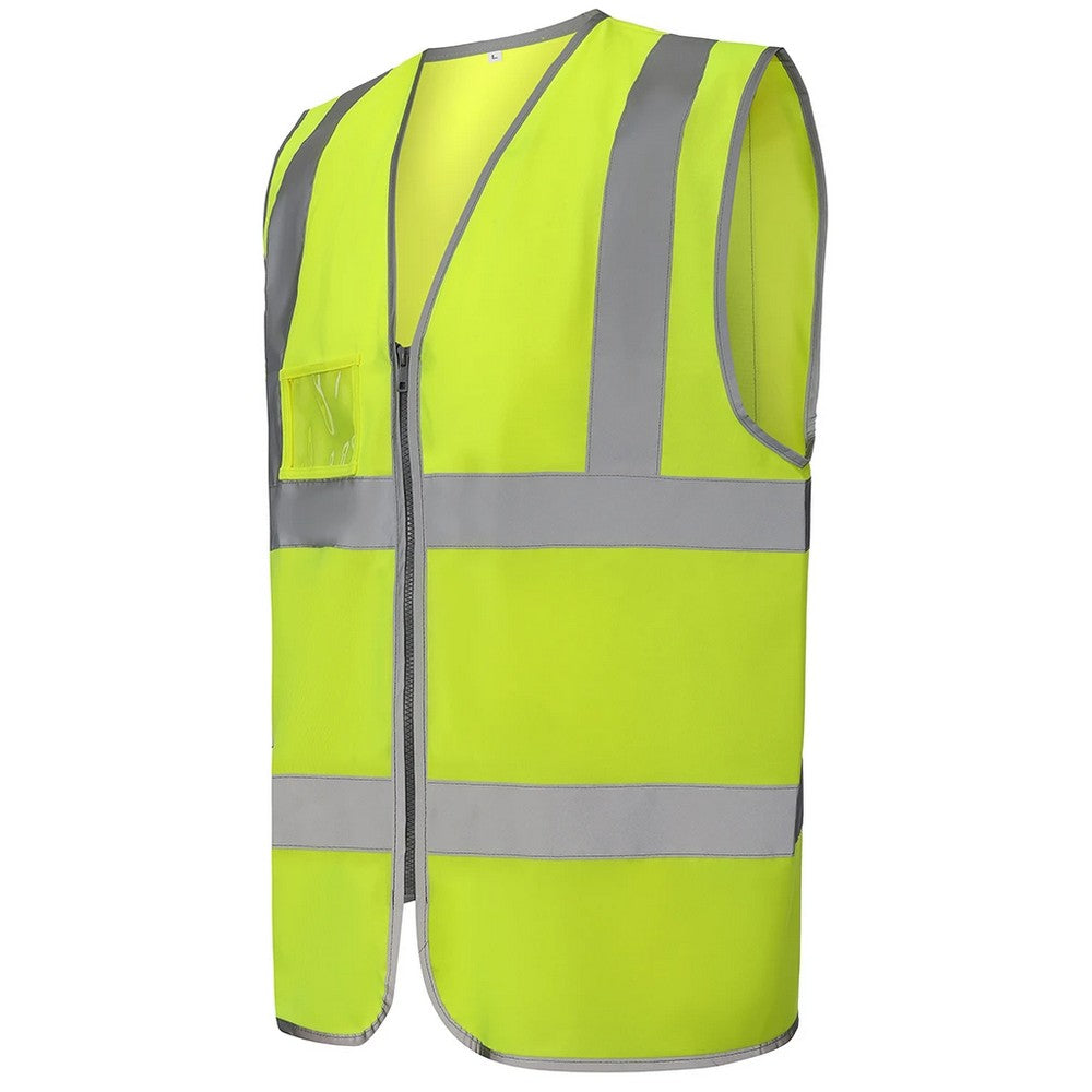 Yellow - Side - Yoko Unisex Adult Hi-Vis Waistcoat