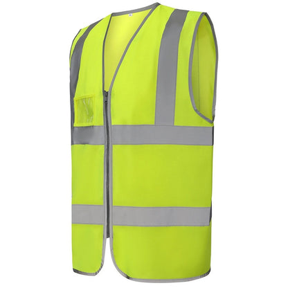 Yellow - Side - Yoko Unisex Adult Hi-Vis Waistcoat