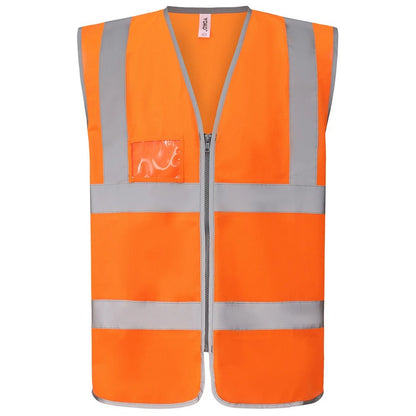 Orange - Front - Yoko Unisex Adult Hi-Vis Waistcoat