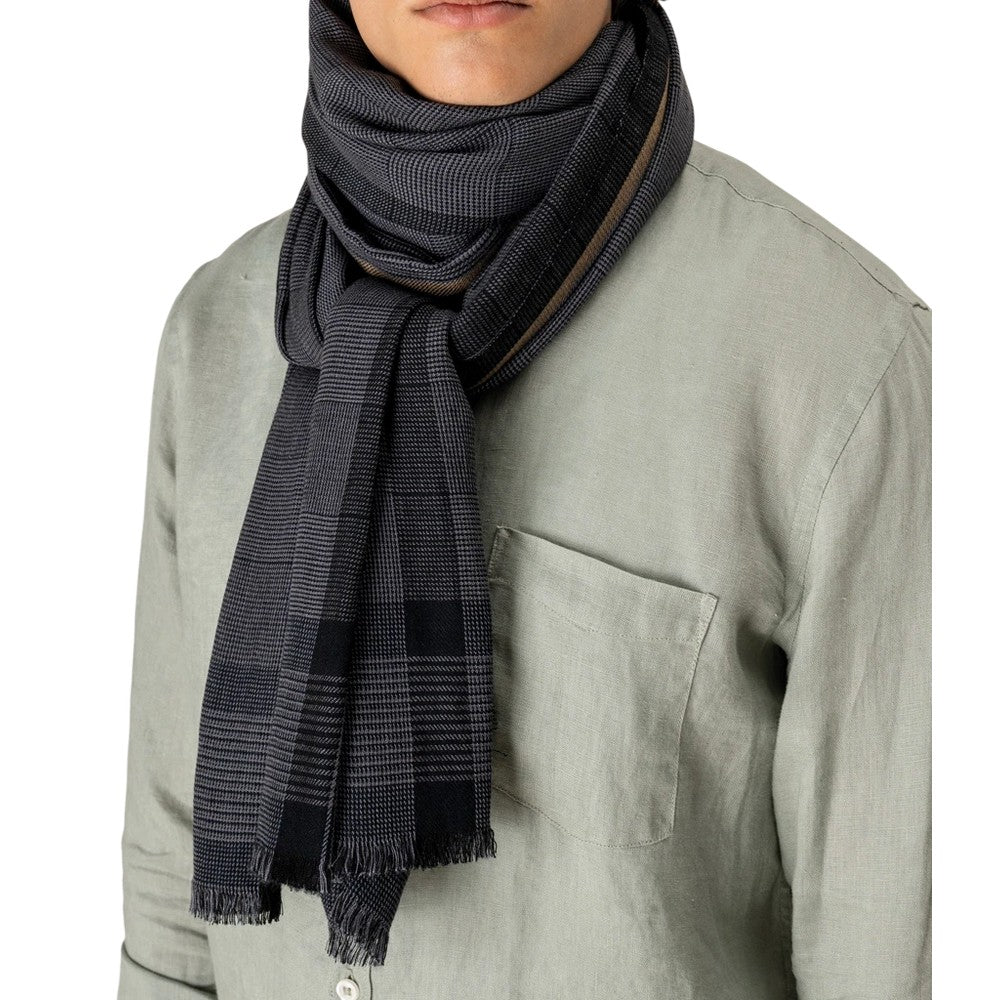 Grey - Side - Spasso Unisex Adult Checked Scarf