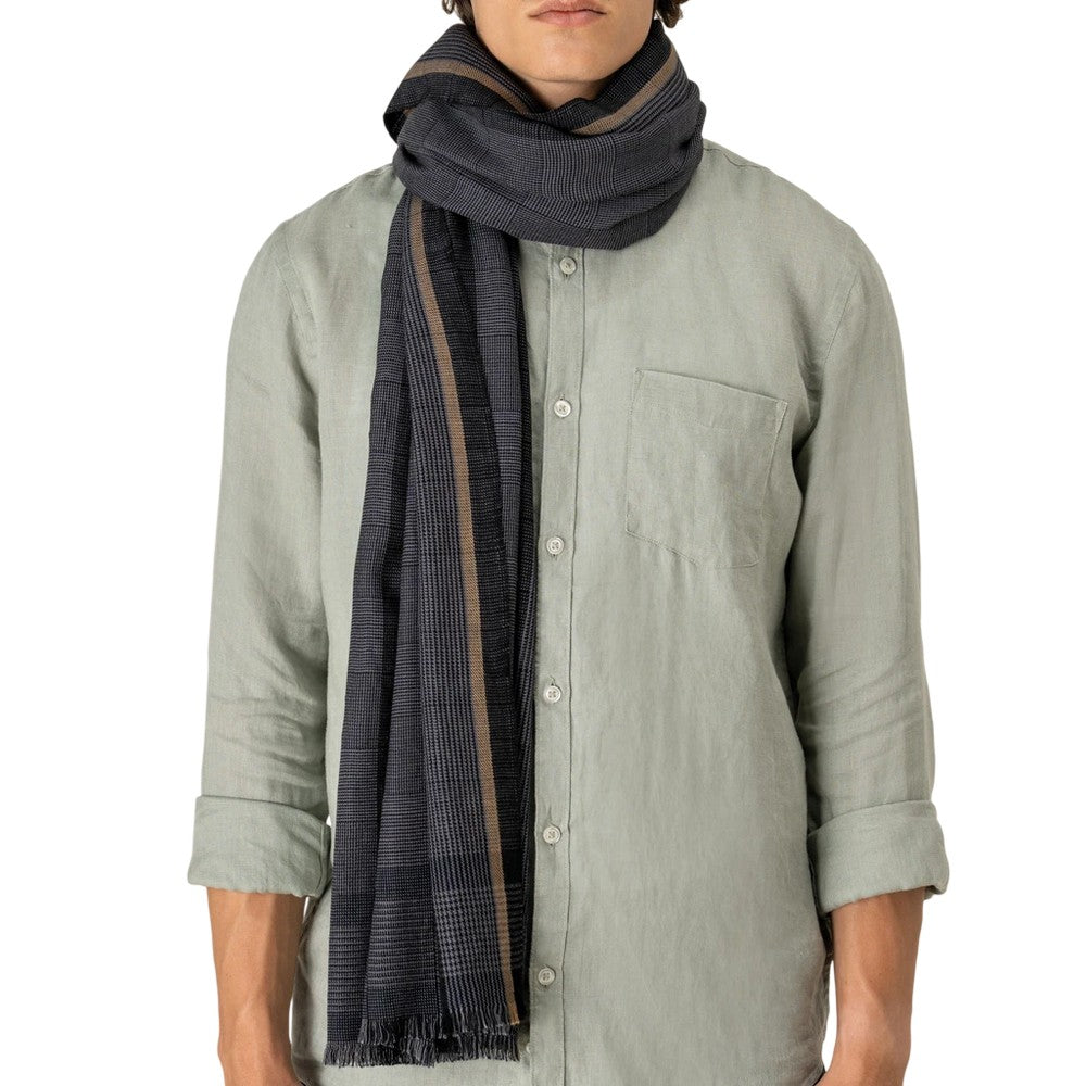 Grey - Front - Spasso Unisex Adult Checked Scarf
