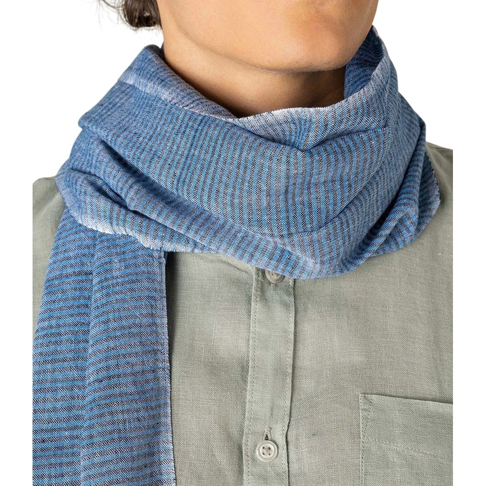 Blue - Back - Spasso Unisex Adult Lines Scarf