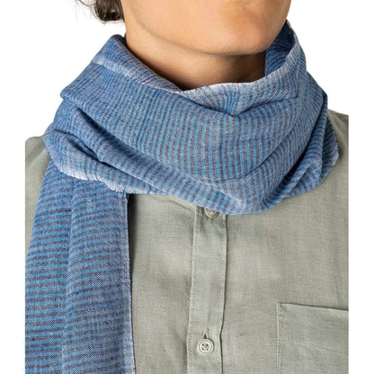 Blue - Back - Spasso Unisex Adult Lines Scarf