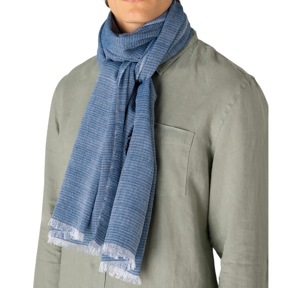 Blue - Side - Spasso Unisex Adult Lines Scarf
