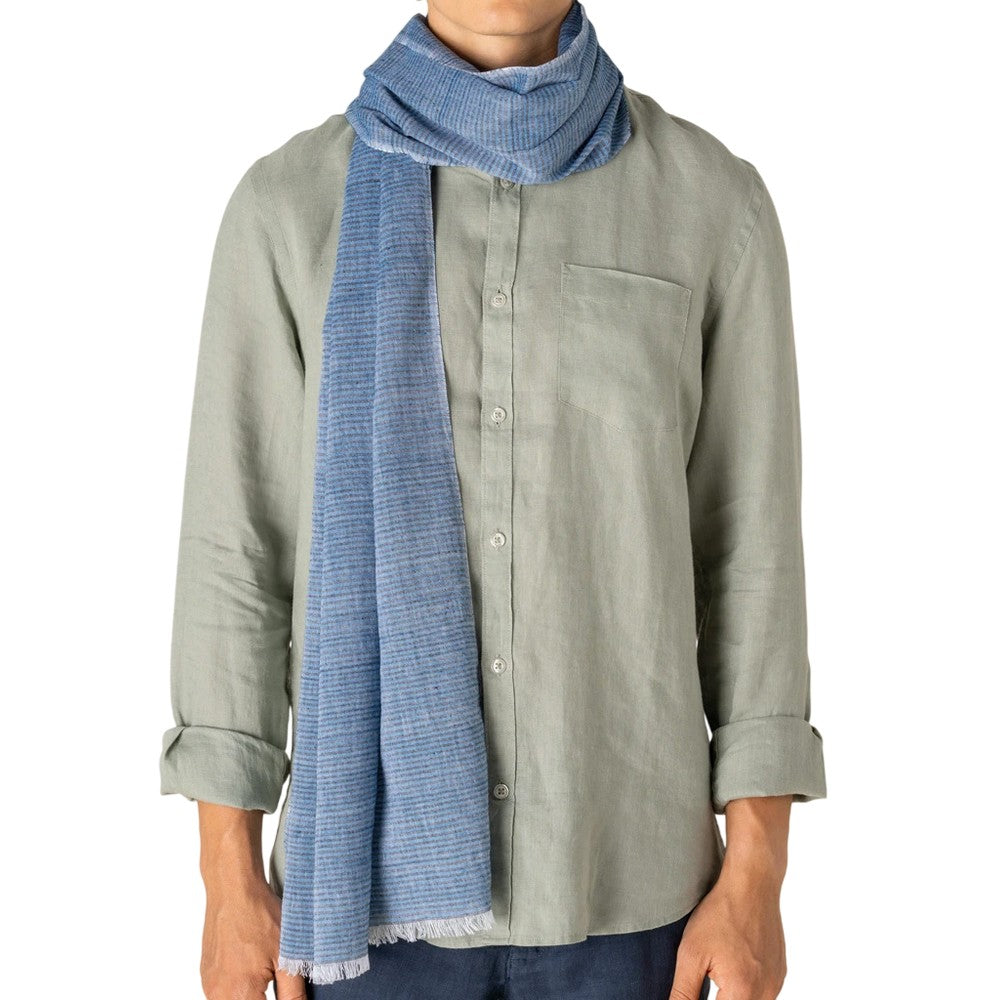 Blue - Front - Spasso Unisex Adult Lines Scarf