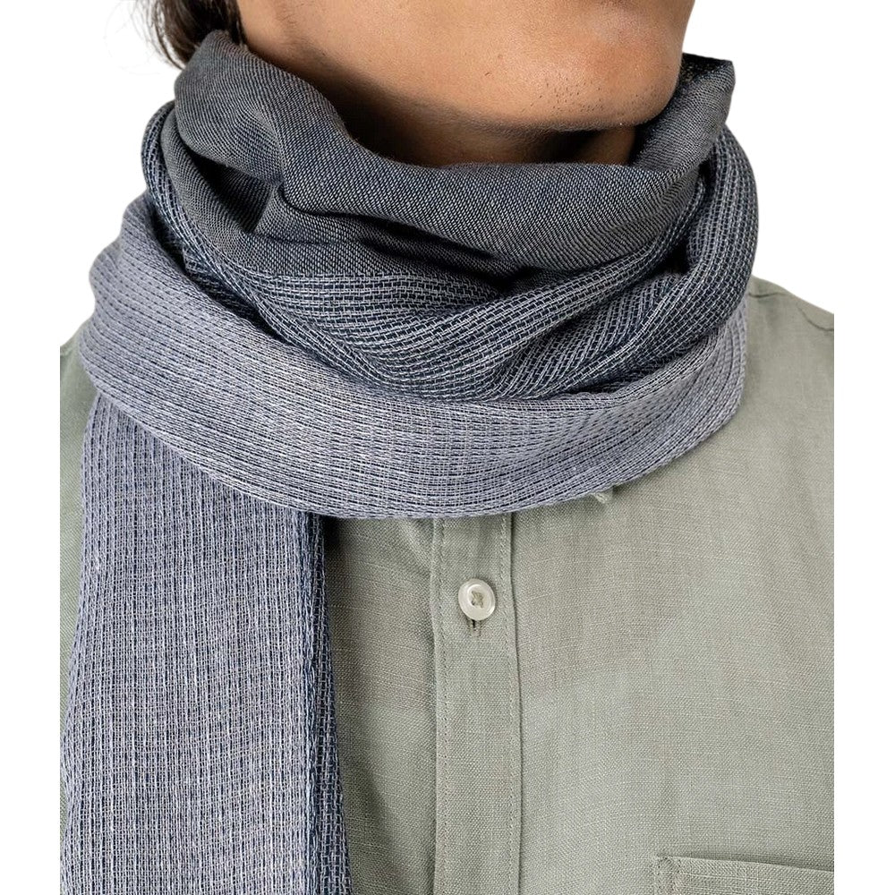 Graphite Blue - Back - Spasso Unisex Adult Striped Cotton Scarf