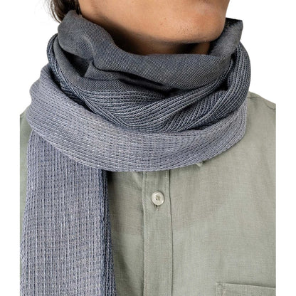 Graphite Blue - Back - Spasso Unisex Adult Striped Cotton Scarf