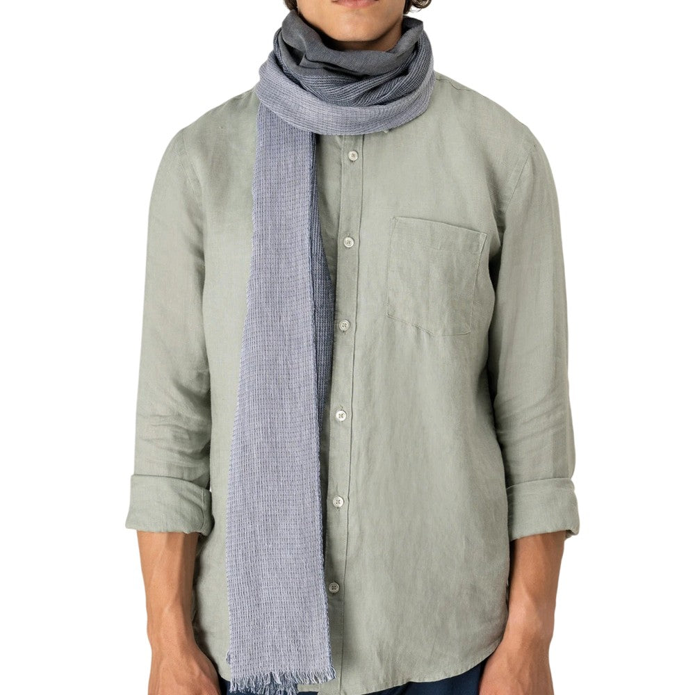 Graphite Blue - Front - Spasso Unisex Adult Striped Cotton Scarf