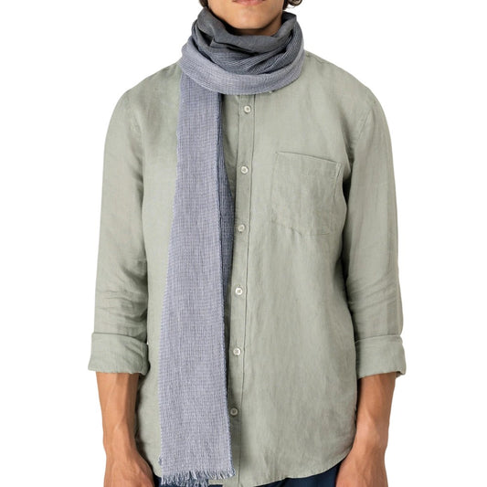 Graphite Blue - Front - Spasso Unisex Adult Striped Cotton Scarf