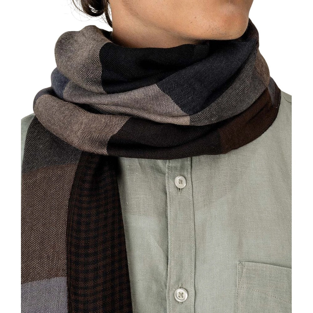 Brown - Back - Spasso Unisex Adult Patchwork Reversible Scarf