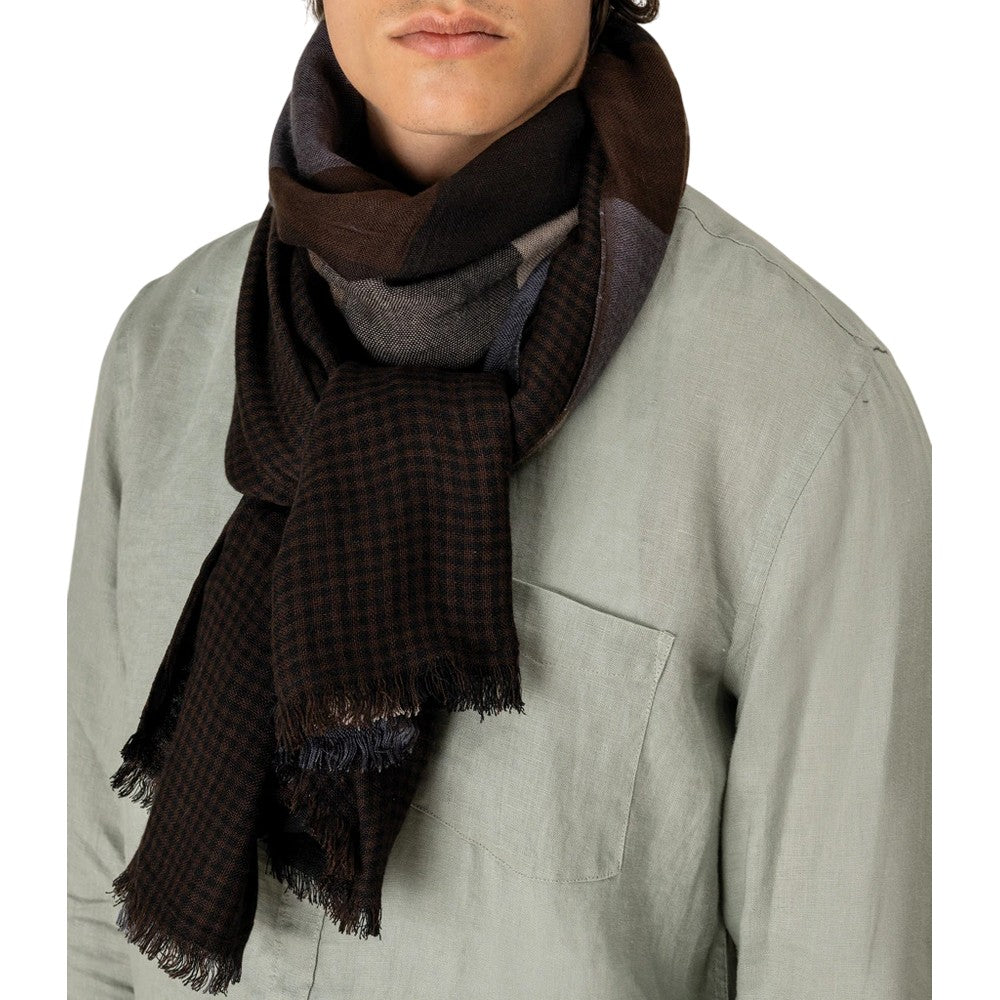 Brown - Side - Spasso Unisex Adult Patchwork Reversible Scarf