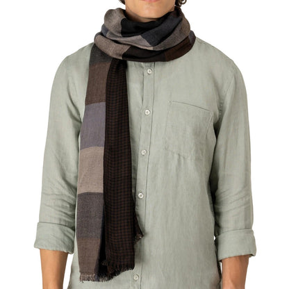 Brown - Front - Spasso Unisex Adult Patchwork Reversible Scarf