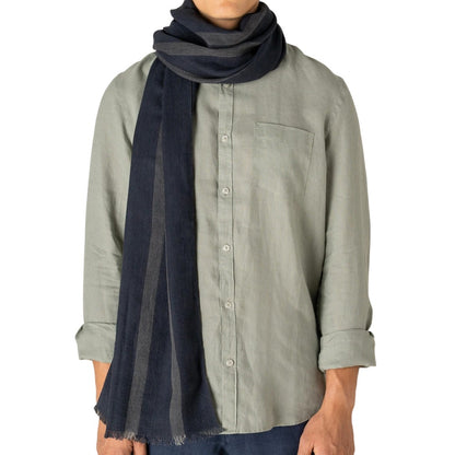Marine - Front - Spasso Unisex Adult Striped Twill Scarf
