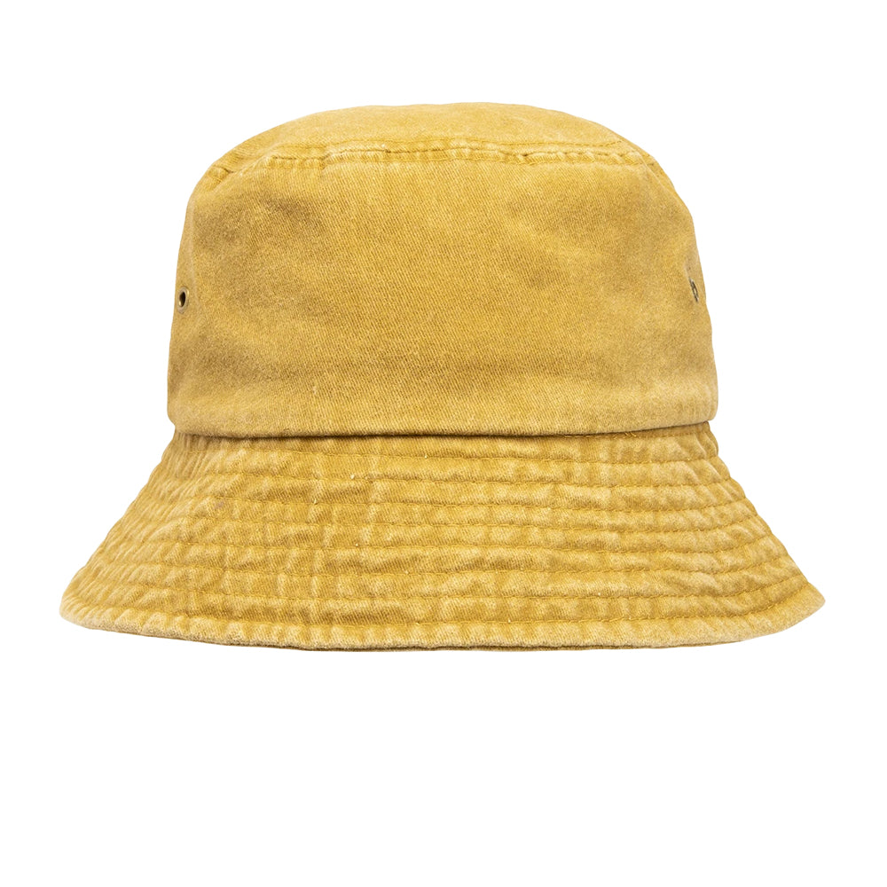 Vintage Mustard - Front - Result Headwear Unisex Adult Vintage Cotton Bucket Hat