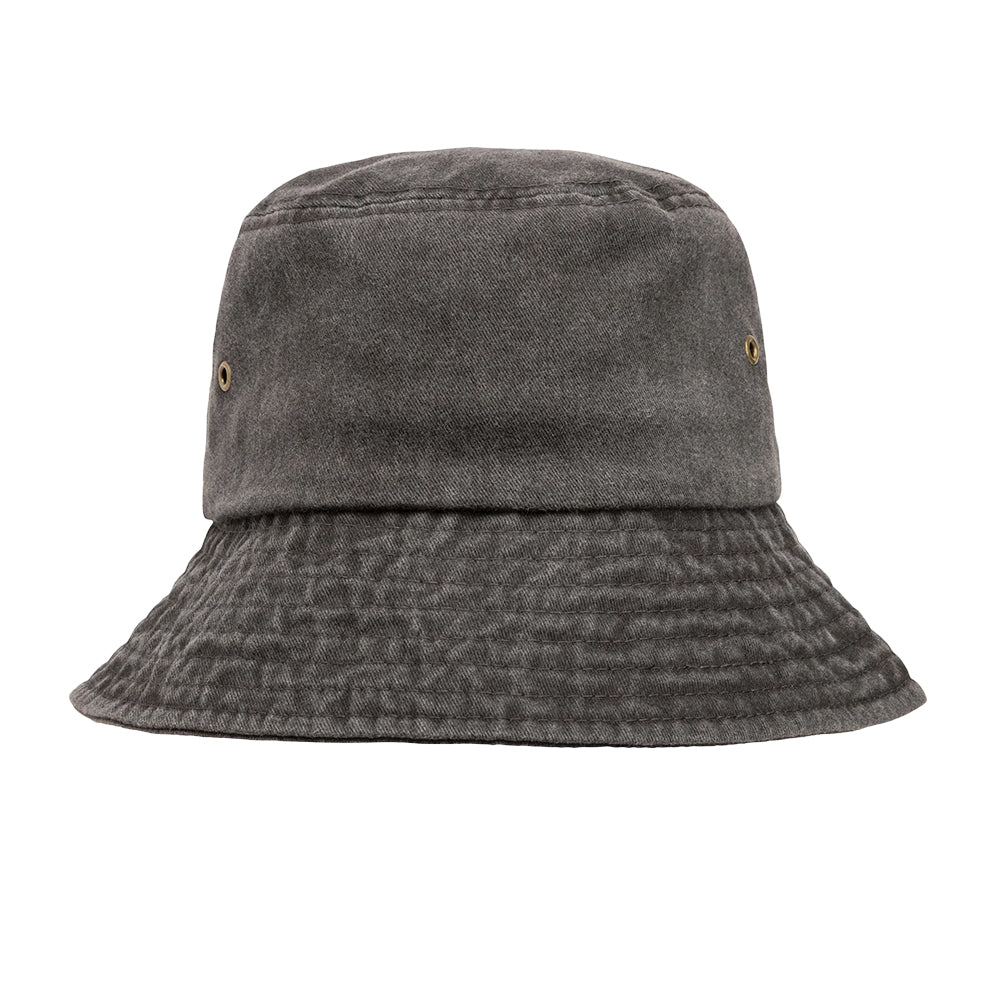 Vintage Black - Front - Result Headwear Unisex Adult Vintage Cotton Bucket Hat