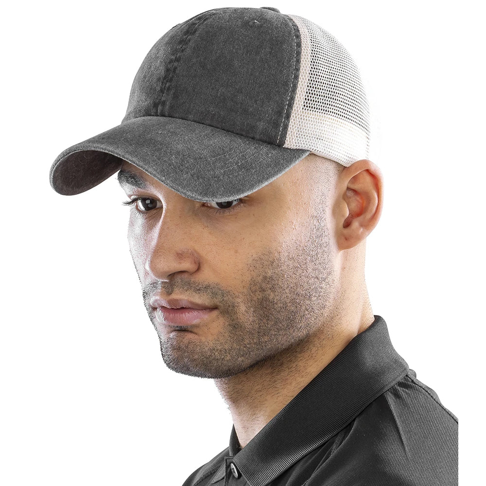 Vintage Black - Side - Result Headwear Unisex Adult Vintage Cap