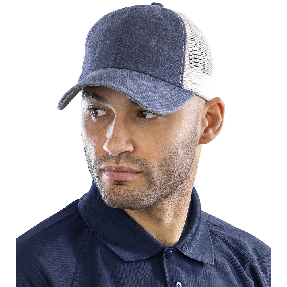Vintage Denim - Side - Result Headwear Unisex Adult Vintage Cap