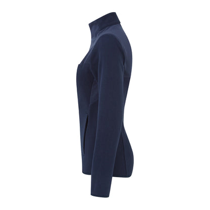 Navy - Side - Onna Womens-Ladies Panelled Fleece Jacket