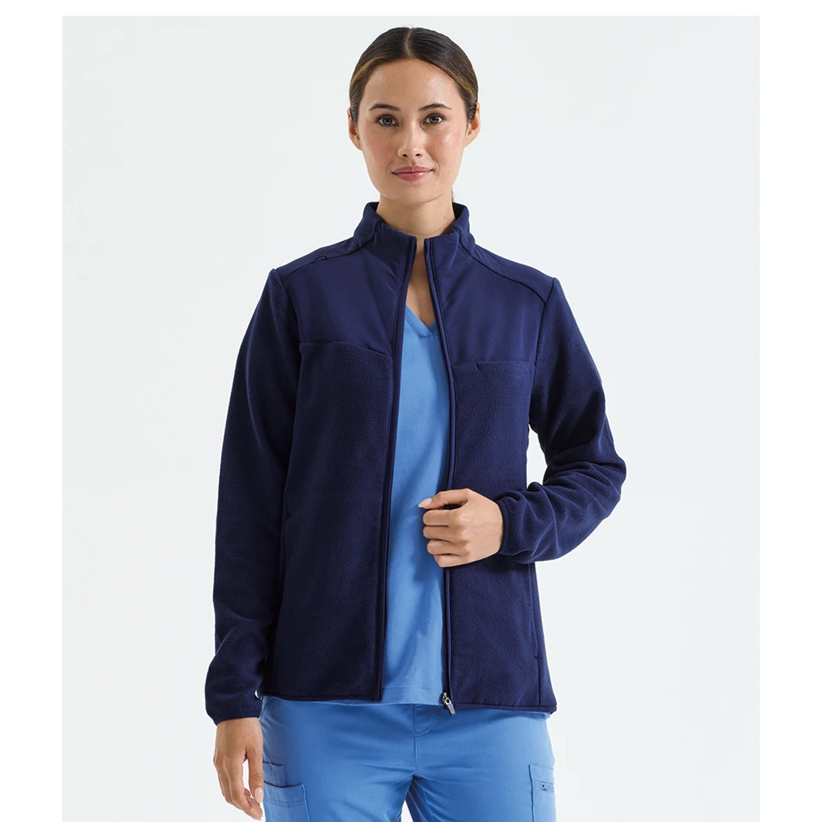Navy - Lifestyle - Onna Womens-Ladies Panelled Fleece Jacket