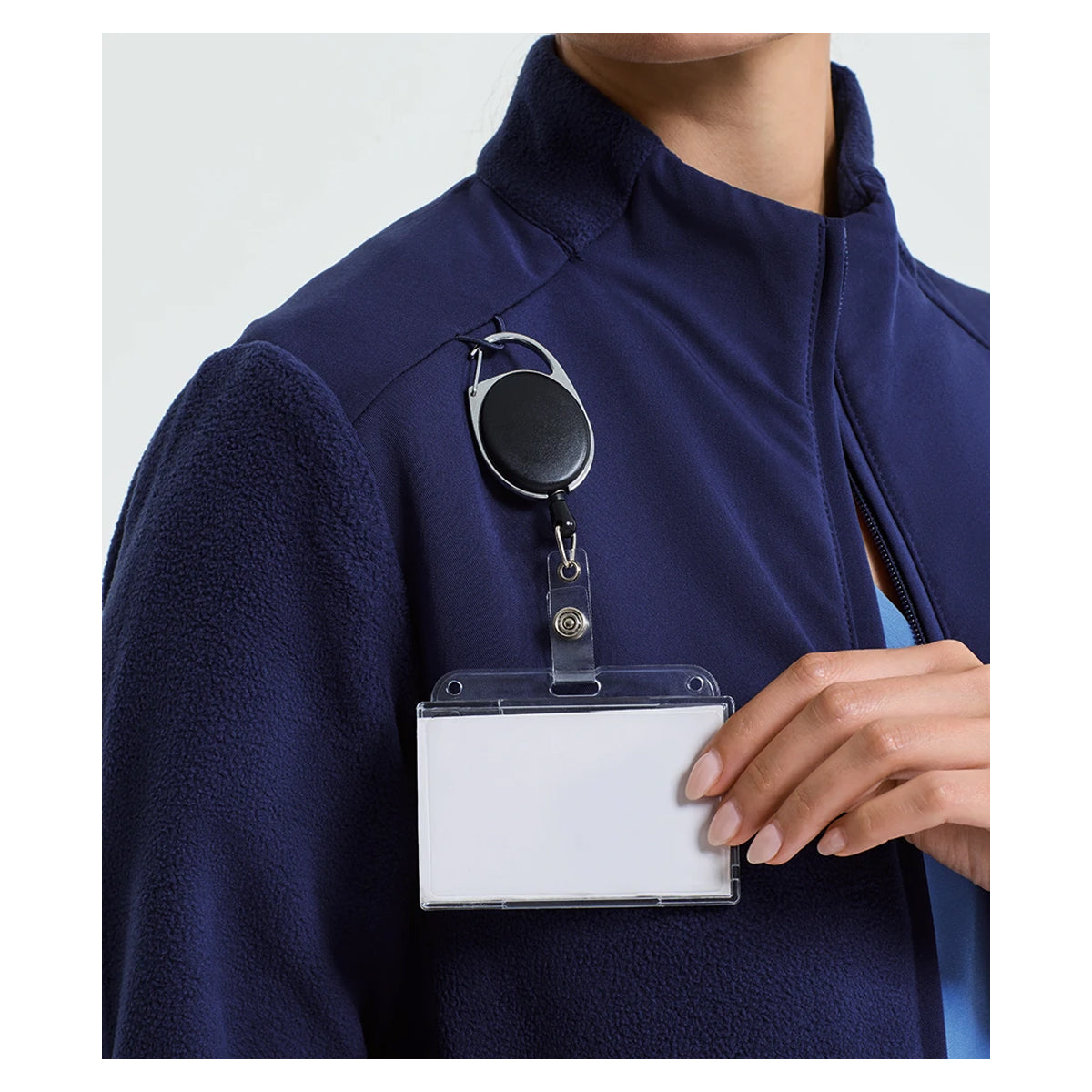 Navy - Pack Shot - Onna Womens-Ladies Panelled Fleece Jacket