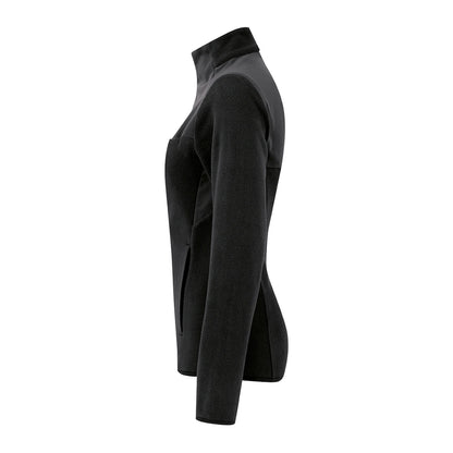 Black - Side - Onna Womens-Ladies Panelled Fleece Jacket