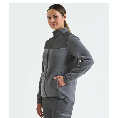Dynamo Grey - Close up - Onna Womens-Ladies Panelled Fleece Jacket