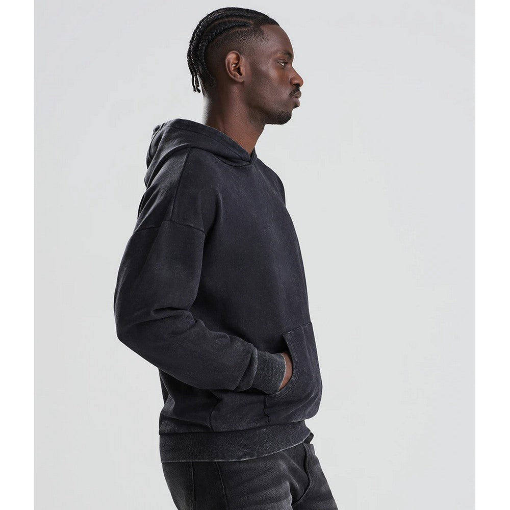 Washed Black - Close up - AWD Unisex Adult Vintage Wash Hoodie