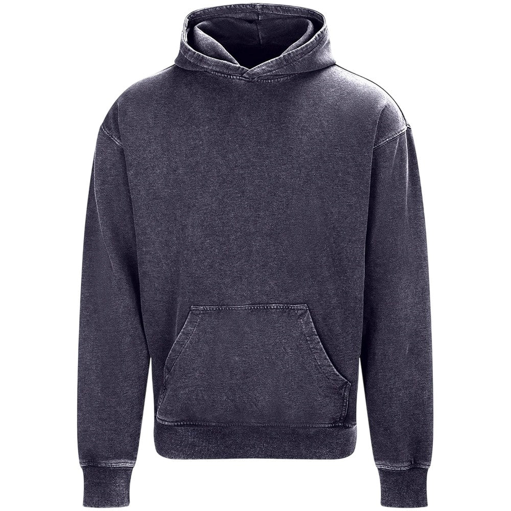 Washed Grey - Front - AWD Unisex Adult Vintage Wash Hoodie