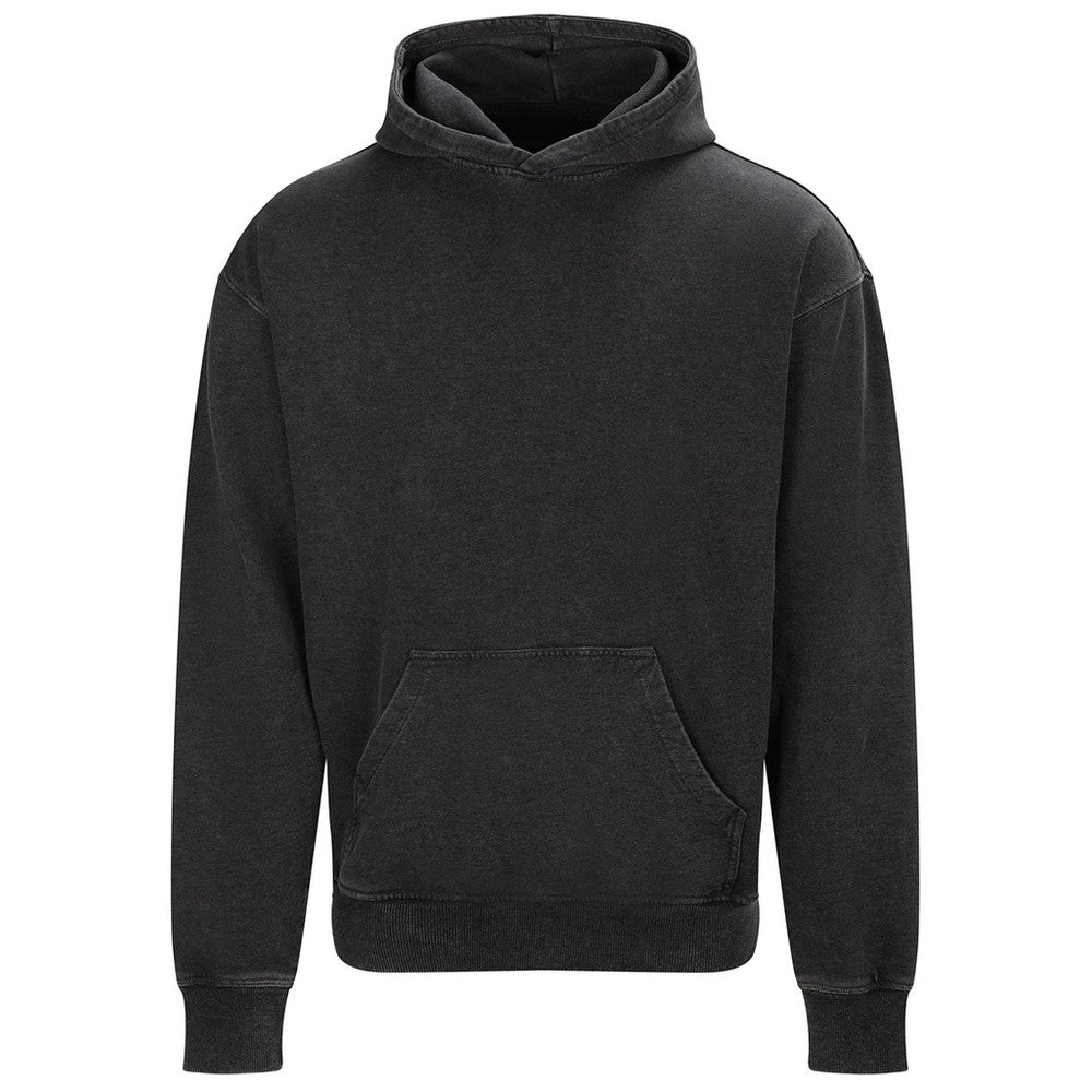 Washed Black - Front - AWD Unisex Adult Vintage Wash Hoodie