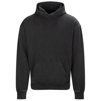 Washed Black - Front - AWD Unisex Adult Vintage Wash Hoodie
