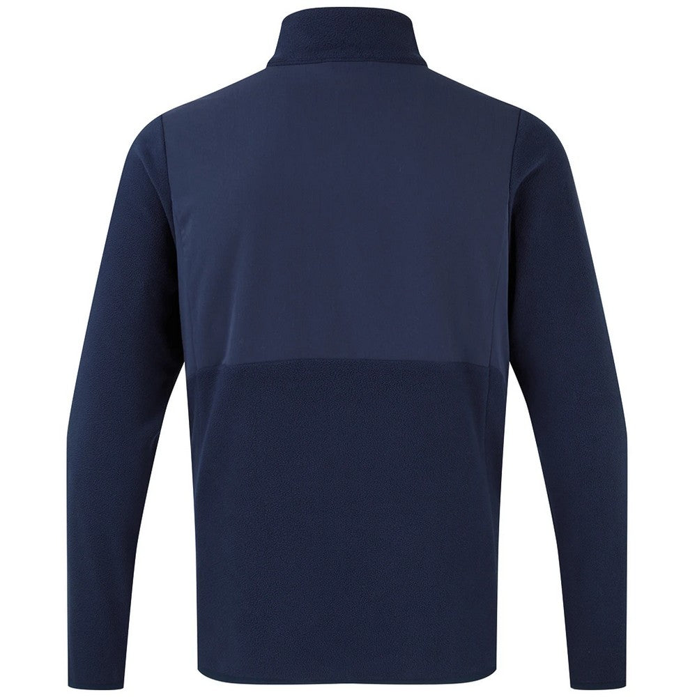 Navy - Back - Onna Mens Panelled Fleece Jacket