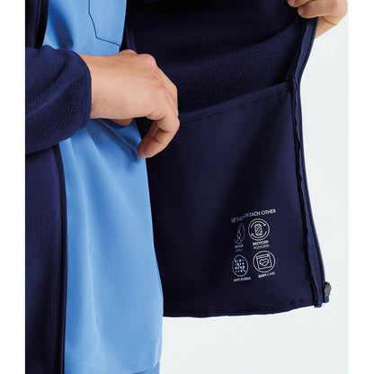 Navy - Pack Shot - Onna Mens Panelled Fleece Jacket