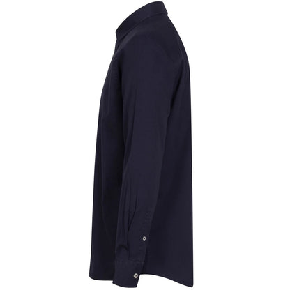 Washed Navy - Side - Front Row Mens Regular Long-Sleeved Shirt