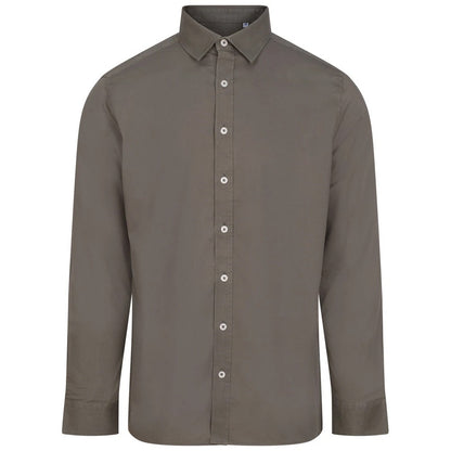 Khaki - Front - Front Row Mens Regular Long-Sleeved Shirt