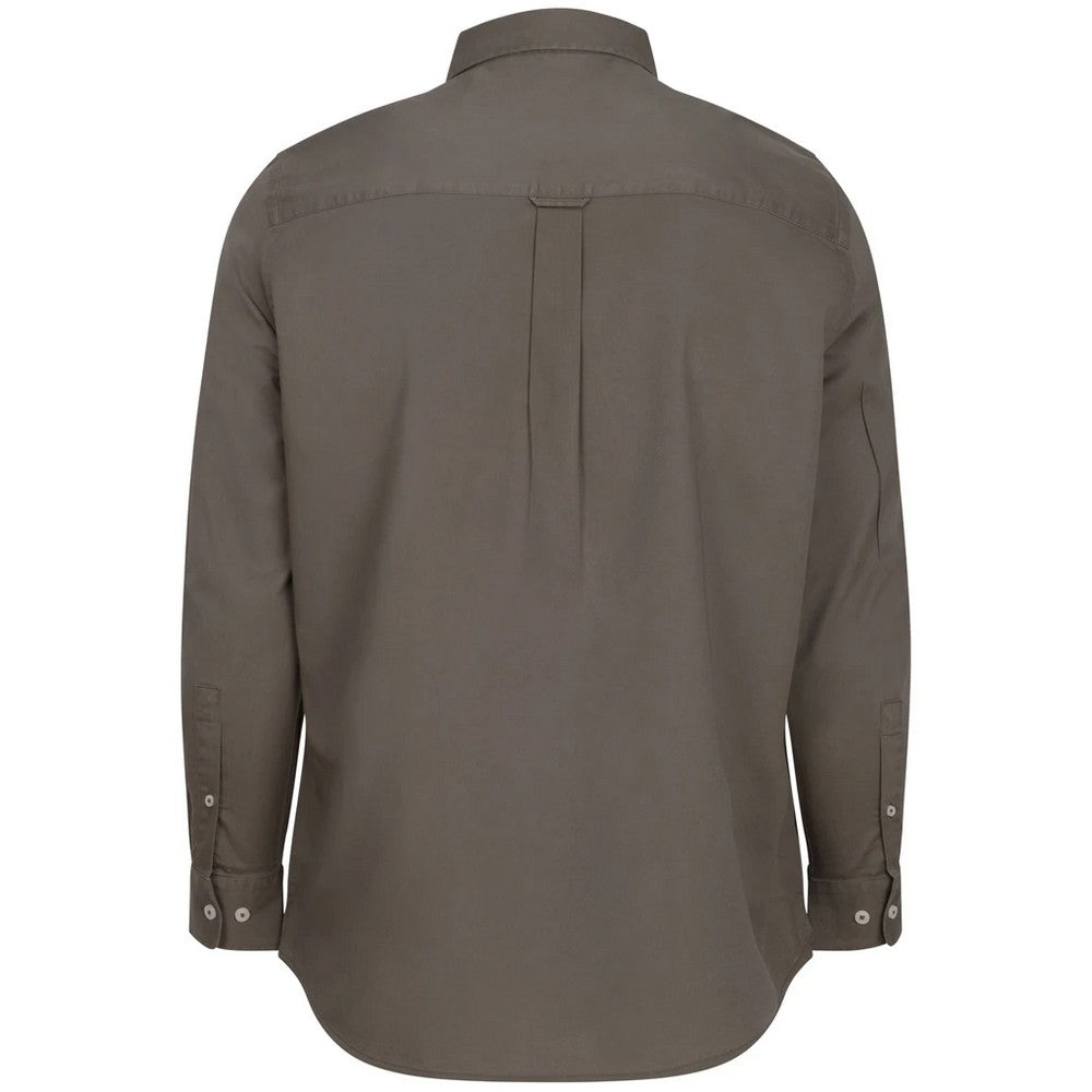 Khaki - Back - Front Row Mens Regular Long-Sleeved Shirt