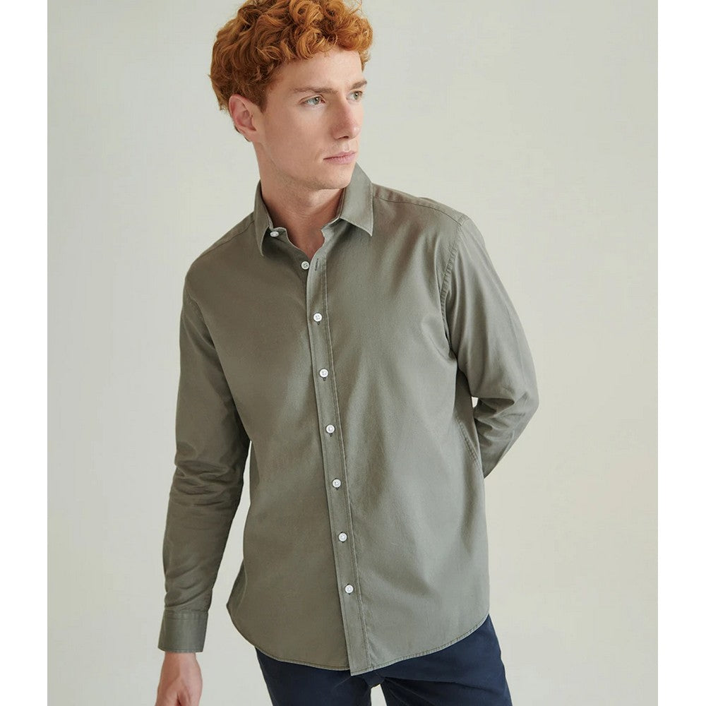 Khaki - Lifestyle - Front Row Mens Regular Long-Sleeved Shirt