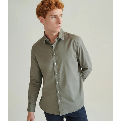 Khaki - Lifestyle - Front Row Mens Regular Long-Sleeved Shirt