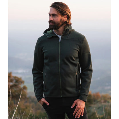 Cypress Green-Charcoal - Close up - Stormtech Mens Performance Full Zip Hoodie