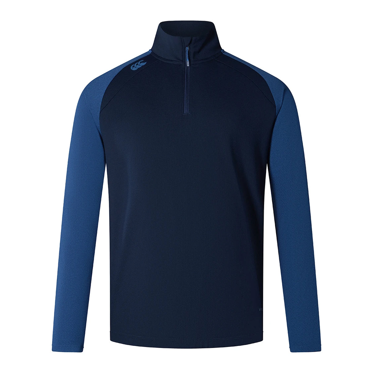 Navy-True Navy Marl - Front - Canterbury Mens Elite Single Layer Quarter Zip Base Layer Top
