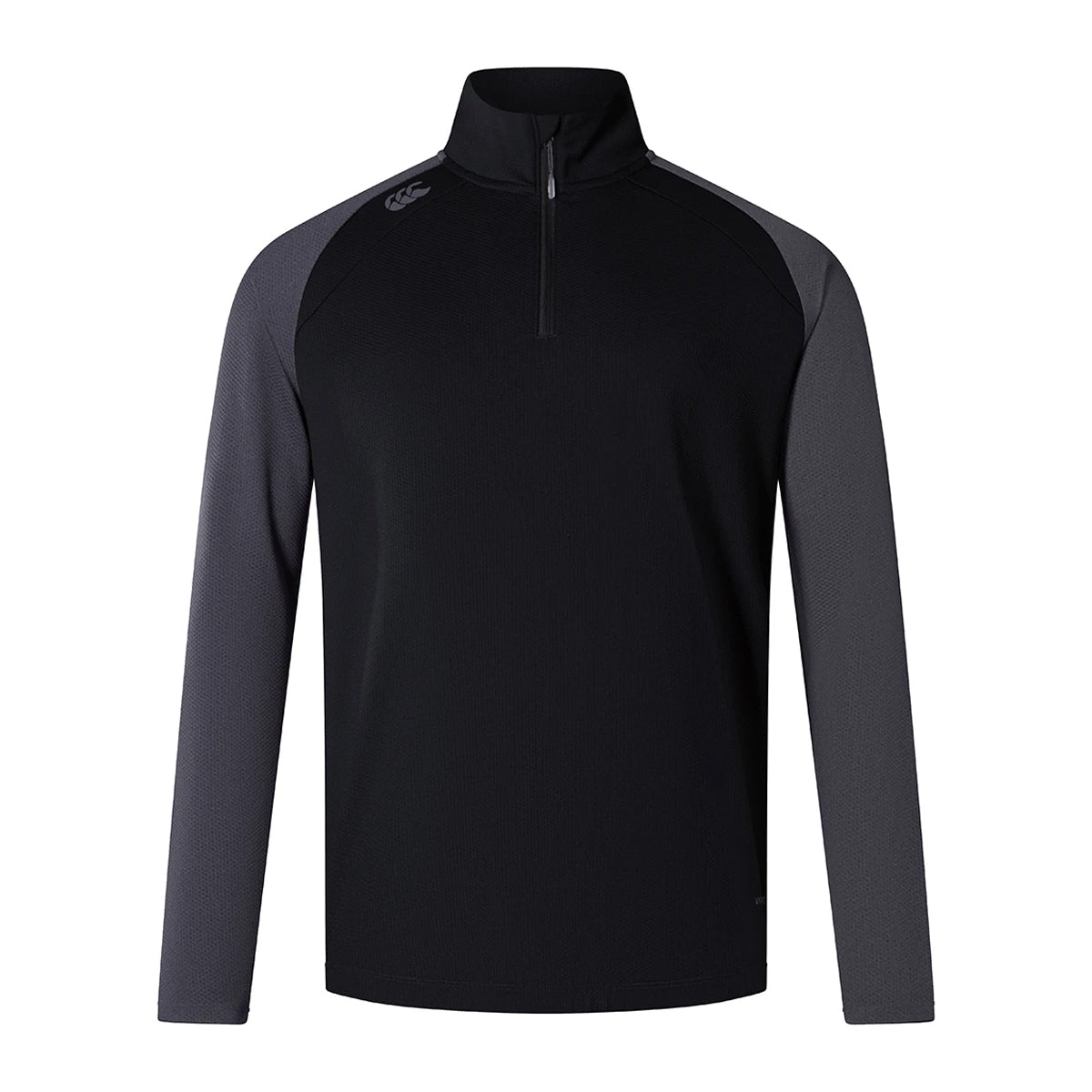 Black-Magnet Marl - Front - Canterbury Mens Elite Single Layer Quarter Zip Base Layer Top