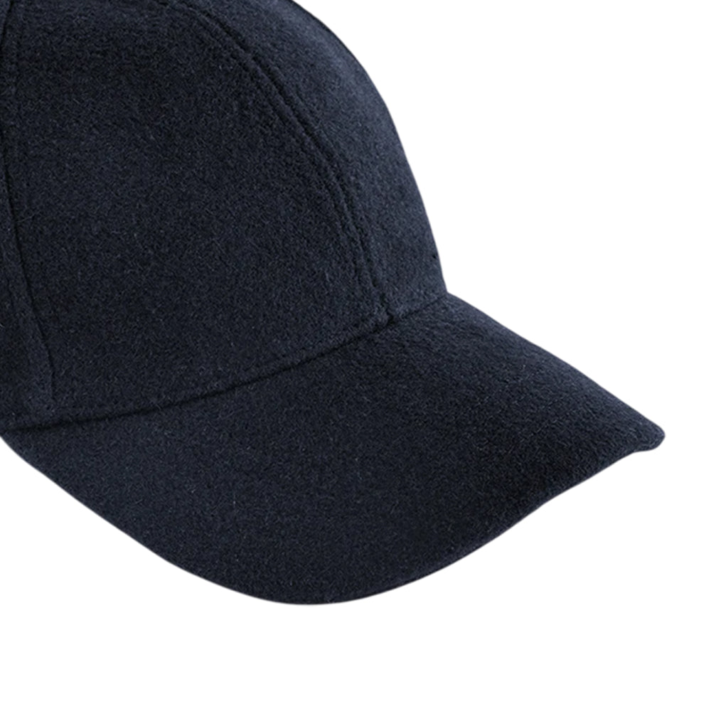 Navy - Side - Beechfield 6 Panel Wool Blend Cap