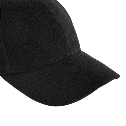 Black - Side - Beechfield 6 Panel Wool Blend Cap