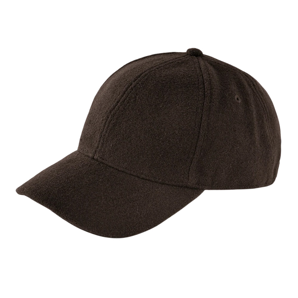 Dark Brown - Back - Beechfield 6 Panel Wool Blend Cap