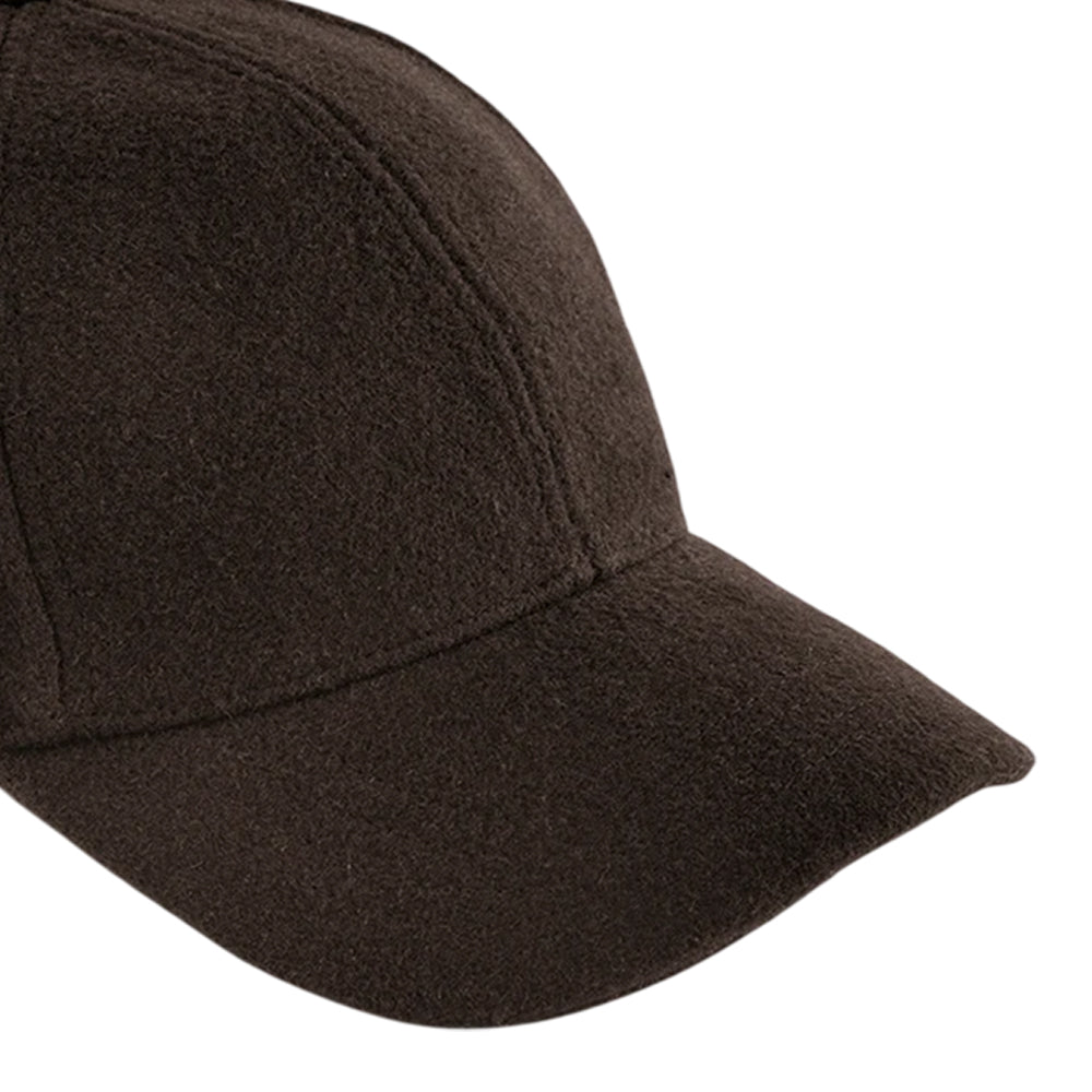 Dark Brown - Side - Beechfield 6 Panel Wool Blend Cap