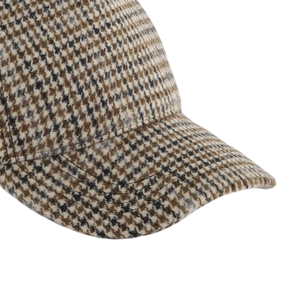 Tan - Side - Beechfield Checked Wool Blend Cap