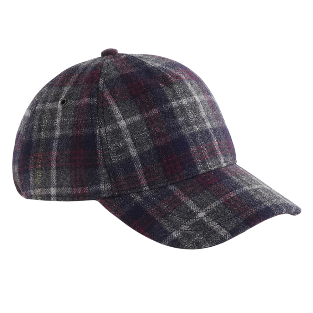 Navy - Front - Beechfield Checked Wool Blend Cap