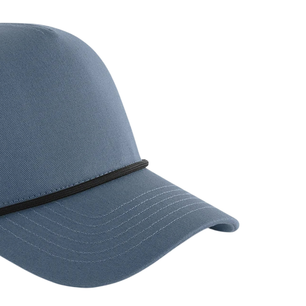 Slate Blue-Black - Back - Beechfield Rope Detail 5 Panel Trucker Cap